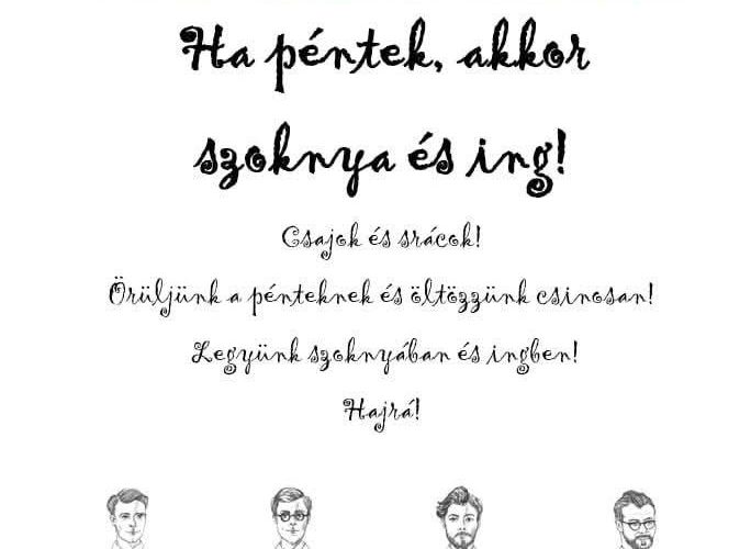 Ha péntek, akkor szoknya és ing! Ha péntek, akkor szoknya és ing!